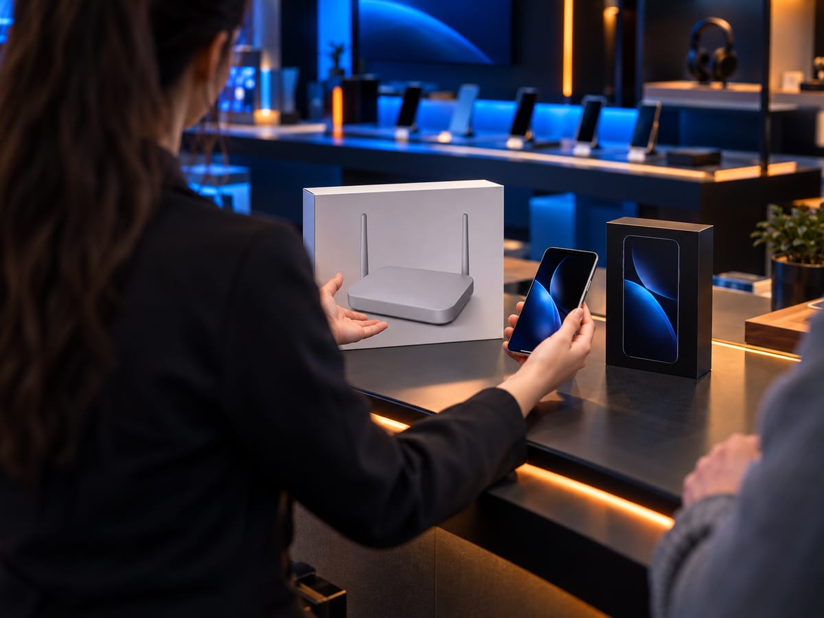 Conseil en boutique pour un abonnement mobile et une box Internet